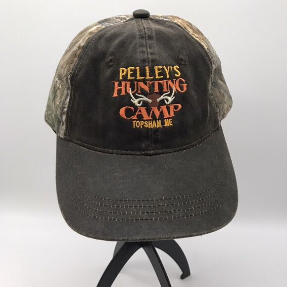 Outdoor Cap Camo Ball Cap Pelley's Hunting Camp Oiled Brim Snapback Realtree Hat - Picture 1 of 9